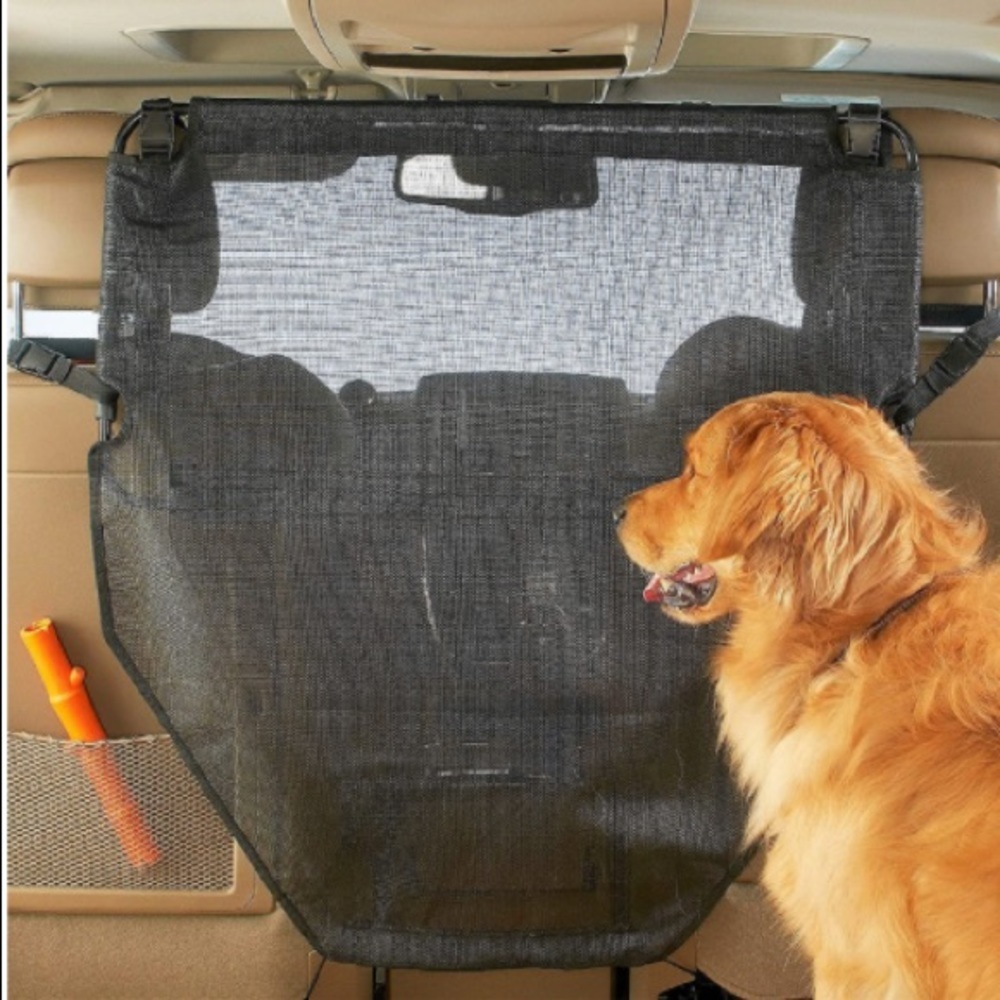HIGH ROAD Dog Car Barrier with Full View Mesh Cover and Padded Steel Frame